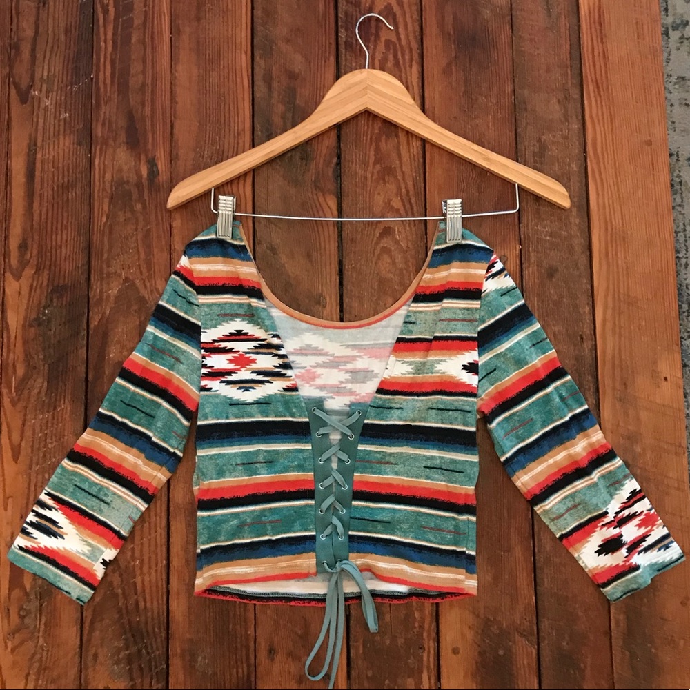 Low Back Aztec Crop Top by ecoté Urban Outfitters